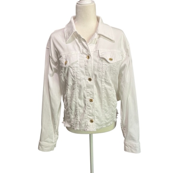 Michael Kors classic core, raw edges, coastal core, retro glam Denim Jacket - Picture 2 of 9